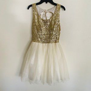 B Darlin sparkly gold mini dress